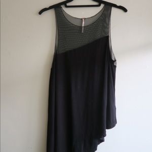 Free People Riley Mesh Asymmetrical Top